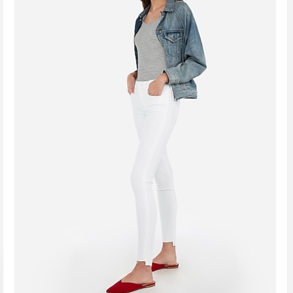 NWT MidRise side stitch raw hem Ankle Skinny Jeans